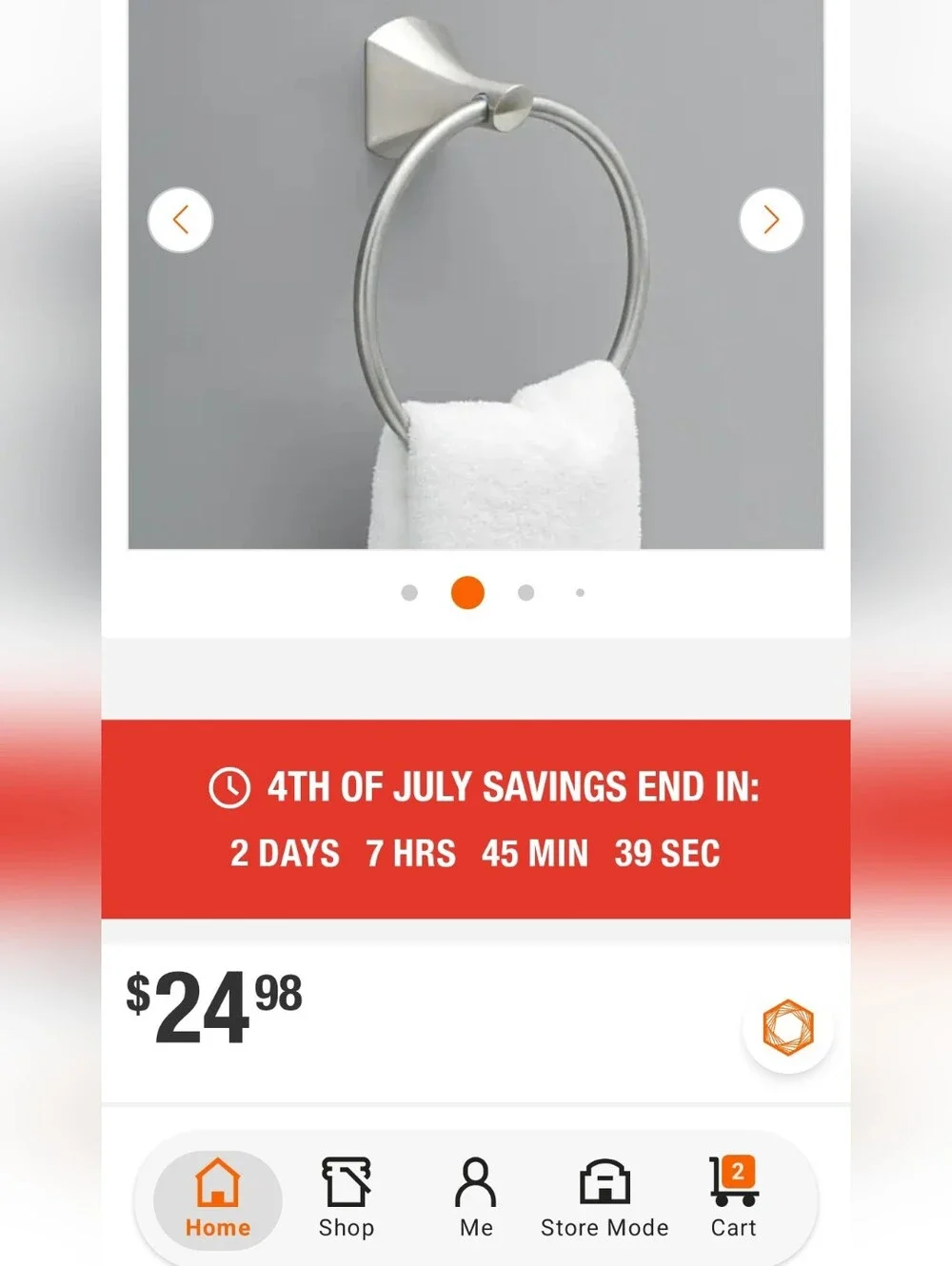 Delta Pierce Brushed Nickel Towel Ring PRC46-BN with Spotshield